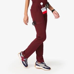 Figs Yola Skinny Scrub Pants - Burgundy - Small
